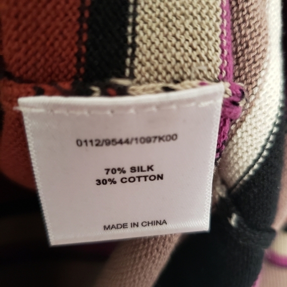 Hobbs London Striped Cardigan Sweater Silk Cotton Blend Womens US Size 8 - Picture 7 of 9